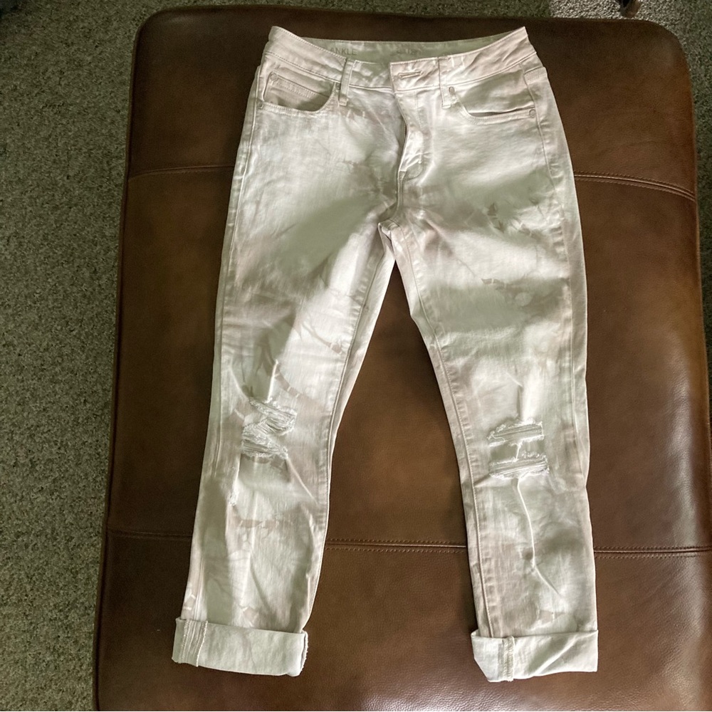 A.N.A. Women's Distressed Camo Camouflage Size 28/6 Skinny Ankle Stretch Pants